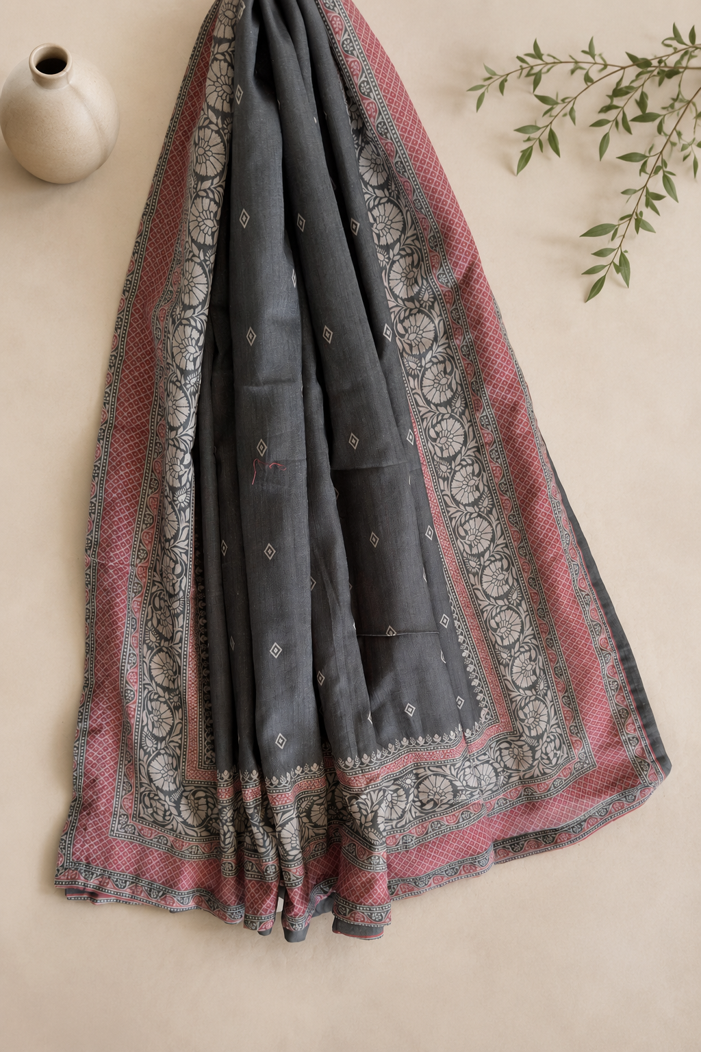 Dusty Rose Printed 3 Piece Lawn Suit