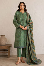 Sage Green Printed 3-Piece Lawn Suit
